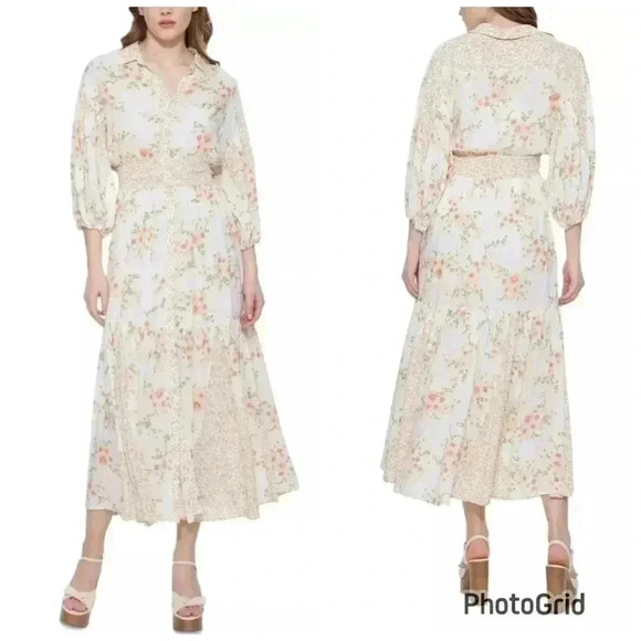 Black Tape_ Dresses & Skirts - Black Tape Women's Smocked-Waist Floral-Print Maxi Dress. Size Medium. NWOT